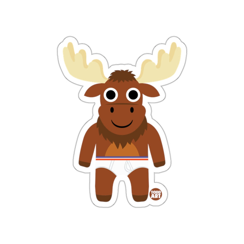 Load image into Gallery viewer, Cute Cartoon Moose with Boxer Shorts Sticker
