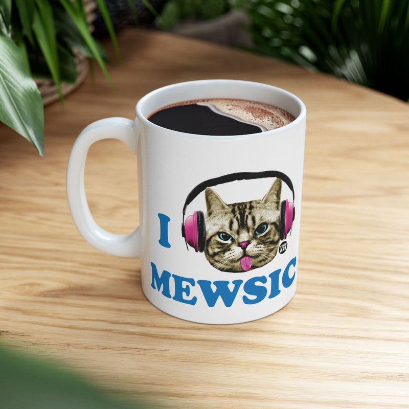 Load image into Gallery viewer, I Mewsic Cat with Headphones Design Coffee Mug
