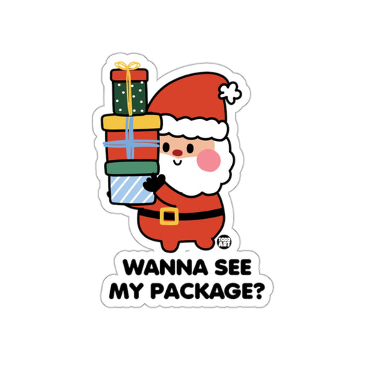 Wanna See My Package Santa Claus Sticker