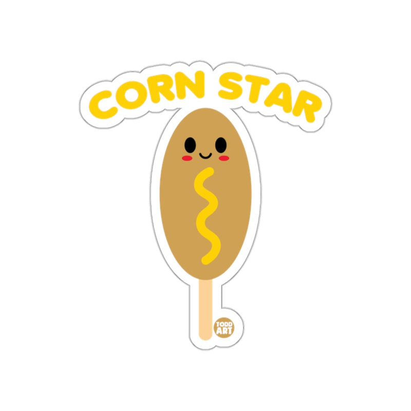 Load image into Gallery viewer, Cute Corn Star Sticker With Whimsical Smiling Face Design
