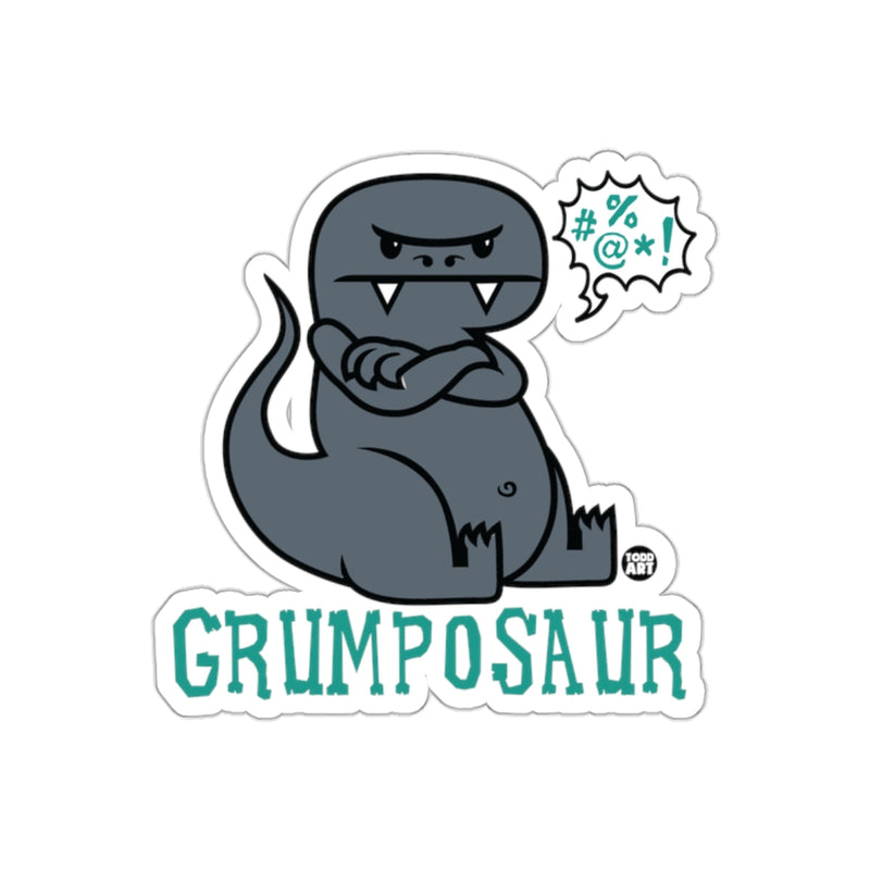 Load image into Gallery viewer, Funny Grumposaur Dinosaur with Attitude Sticker
