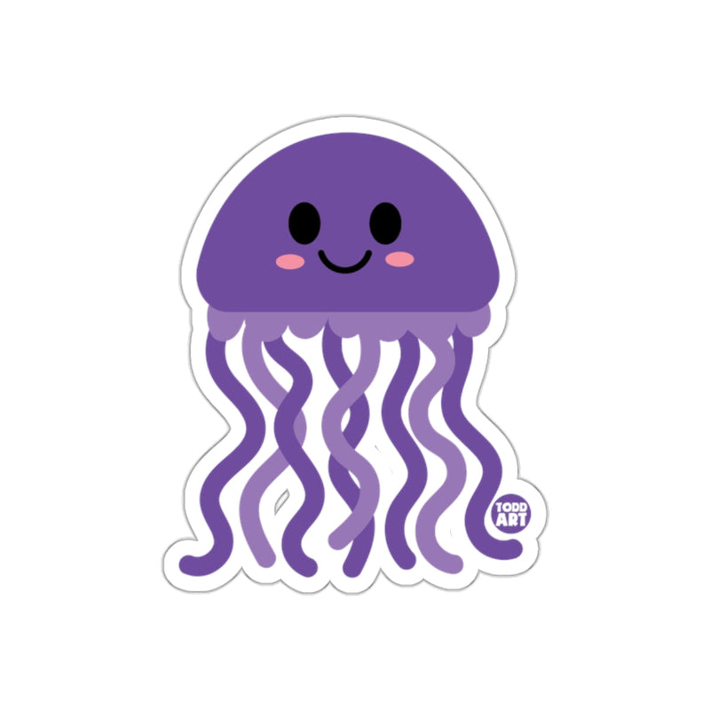 Load image into Gallery viewer, Cute Purple Smiling Jellyfish Sticker for Kids Adults

