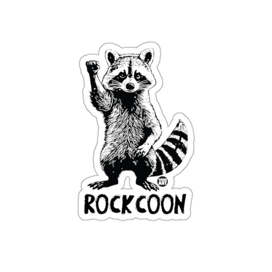 RockCoon Cute Raccoon With Raised Fist Design sticker