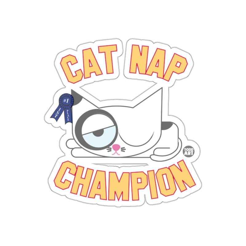 Load image into Gallery viewer, Cat Nap Champion Funny Sticker for Cat Lovers
