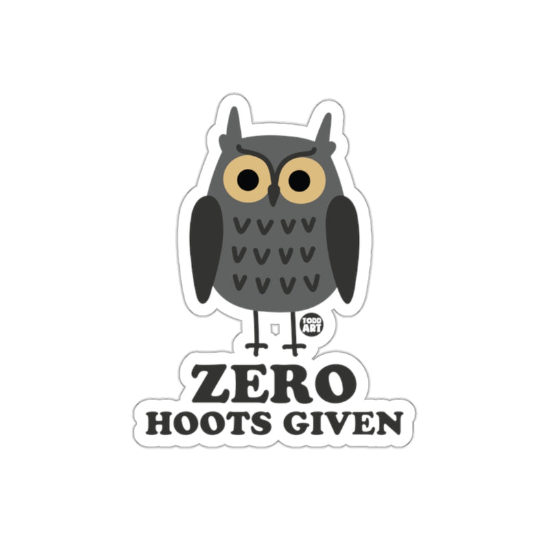 Load image into Gallery viewer, Funny Owl With Zero Hoots Given Cute Todd Art sticker

