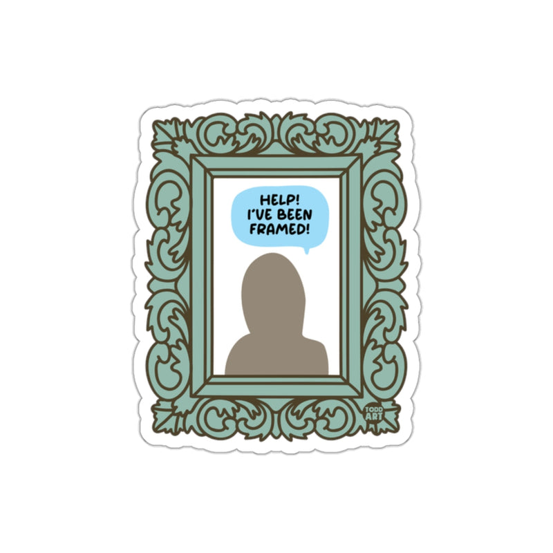 Load image into Gallery viewer, Help I've Been Framed Humorous Framed Art Sticker
