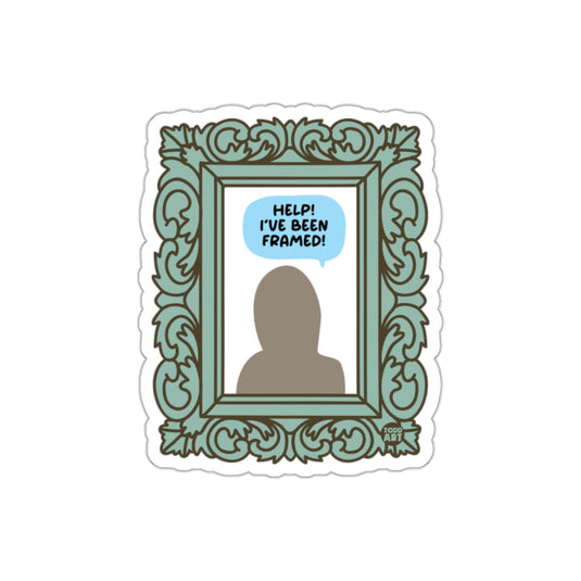 Help I've Been Framed Humorous Framed Art Sticker