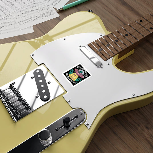 Electric Guitar with Unique Custom Sticker Design