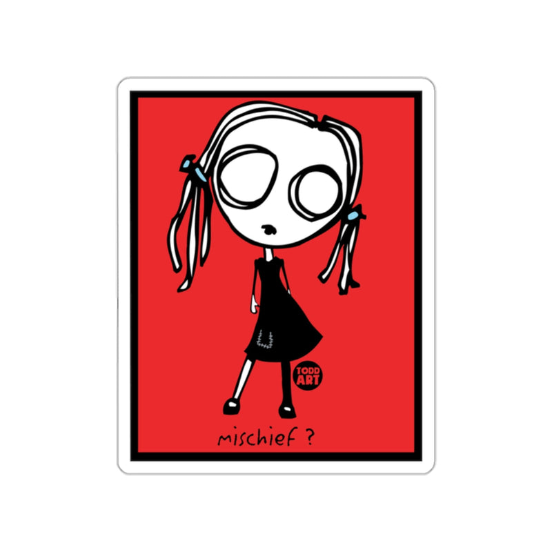 Load image into Gallery viewer, Mischief Character Art Print with Red Background
