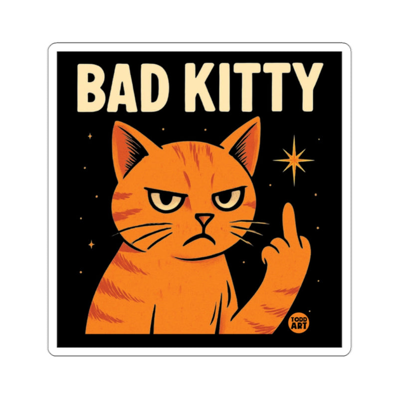 Load image into Gallery viewer, Bad Kitty Retro Style Cat Illustration Sticker

