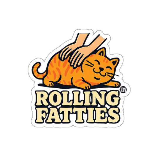 Rolling Fatties Funny Cat Lover Sticker Decal Toy