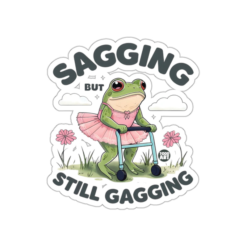 Load image into Gallery viewer, Funny Sagging But Still Gagging Frog Art Sticker
