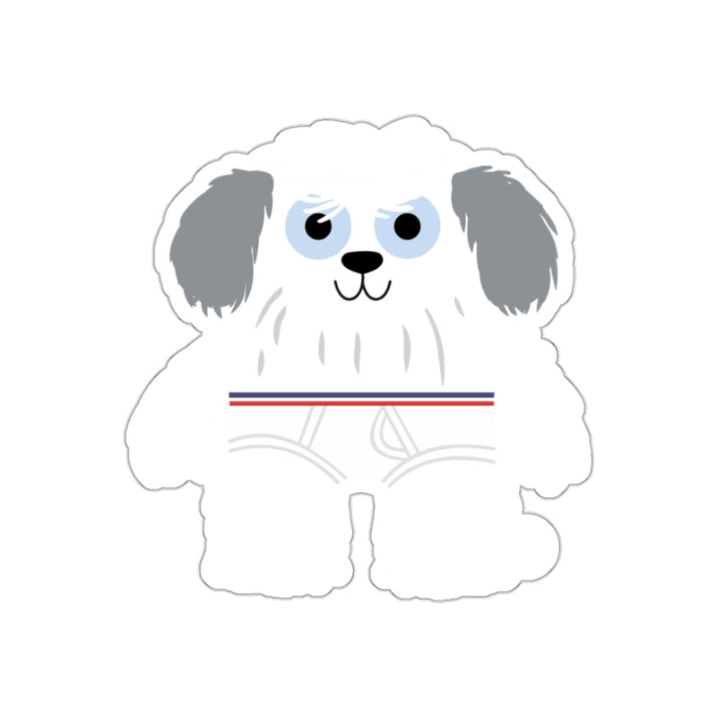 Load image into Gallery viewer, Adorable Cartoon Fluffy White Dog with Blue Eyes Sticker
