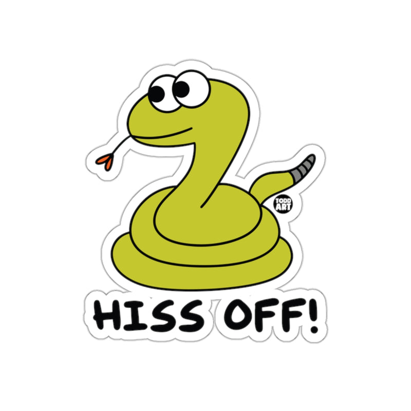 Load image into Gallery viewer, Hiss Off Snake with Cartoon Eyes Funny Snake Design sticker
