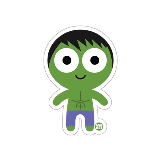 Cute Green Superhero Character Sticker for Kids