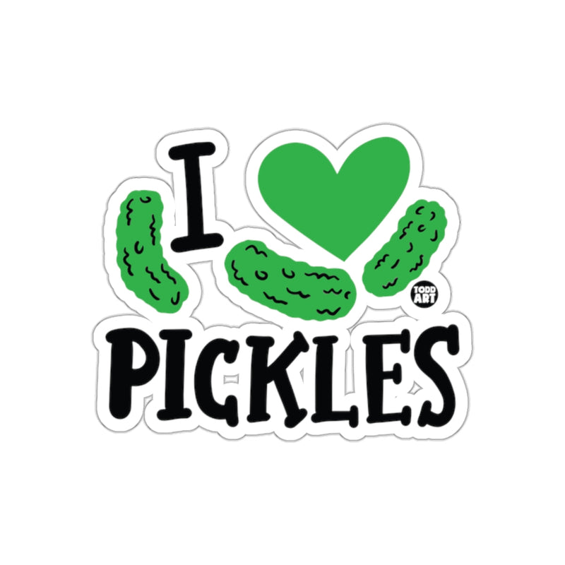 Load image into Gallery viewer, I Love Pickles Green Heart Pickle Art Funny sticker
