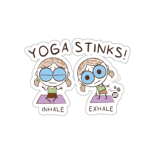 Yoga Stinks Funny Cartoon Yoga Sticker for Yoga Enthusiasts