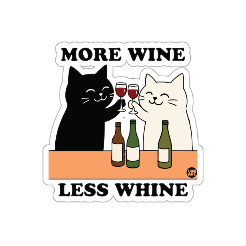 Load image into Gallery viewer, More Wine Less Whine Cats Having a Drink Sticker
