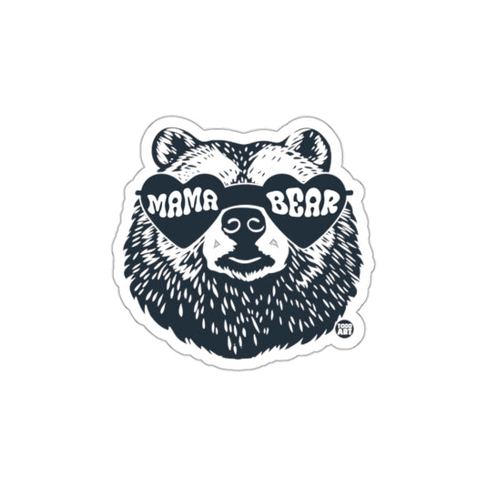 Stylish Mama Bear with Heart Sunglasses Sticker