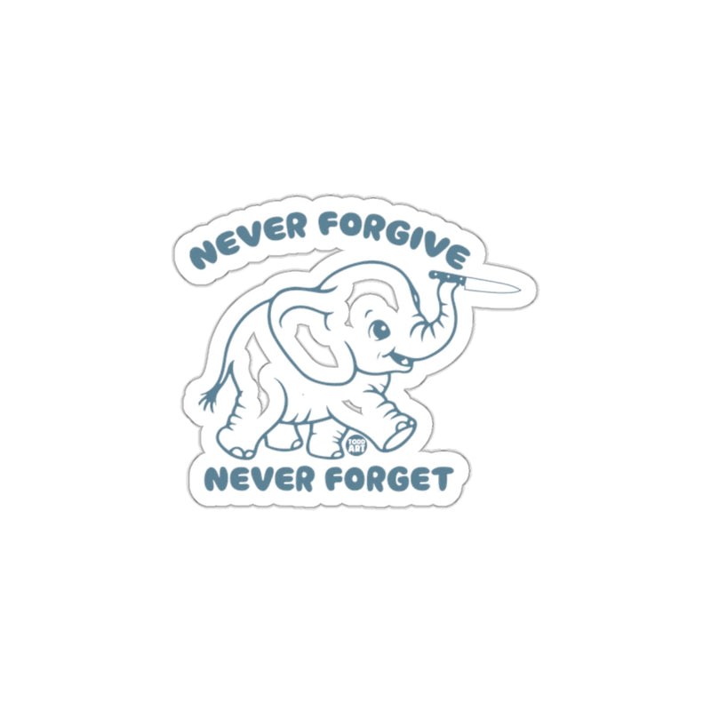 Load image into Gallery viewer, Playful Elephant Never Forgive Never Forget sticker
