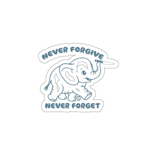 Playful Elephant Never Forgive Never Forget sticker