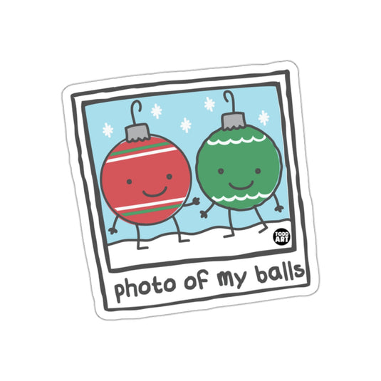 Cute Photo of My Balls Funny Holiday Sticker