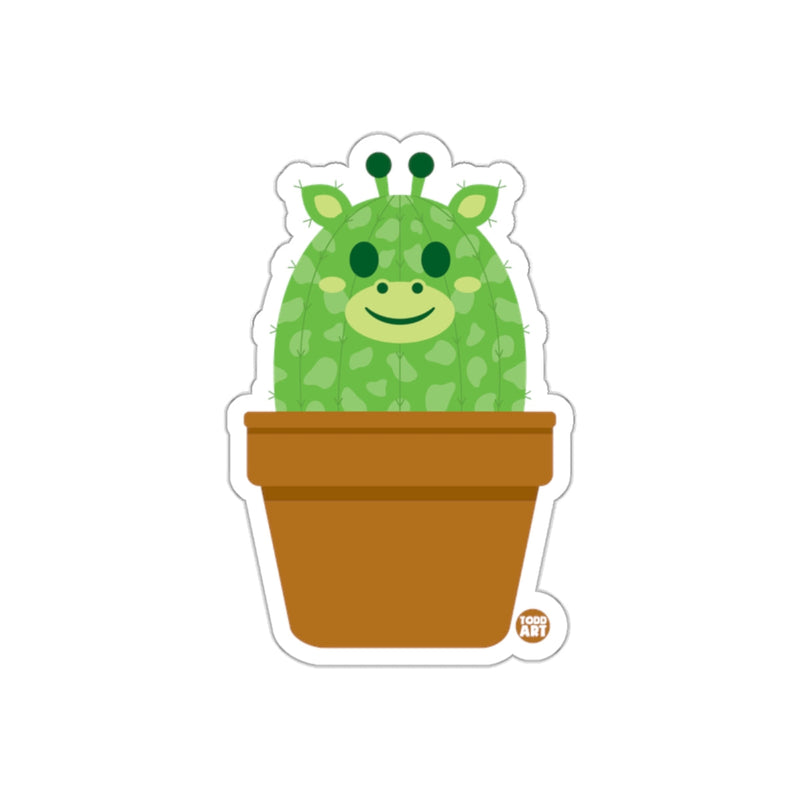 Load image into Gallery viewer, Cute Giraffe Cactus in Flowerpot Sticker Design
