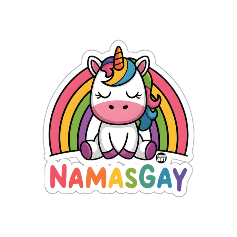 Load image into Gallery viewer, Namasgay Cute Unicorn with Rainbow Sticker Product

