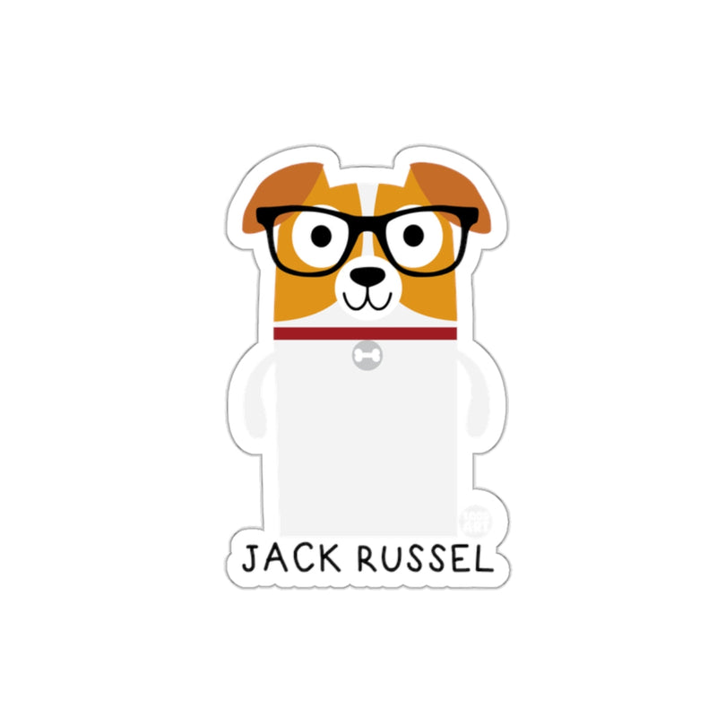 Load image into Gallery viewer, Jack Russel Dog with Glasses Cute Sticker Decal
