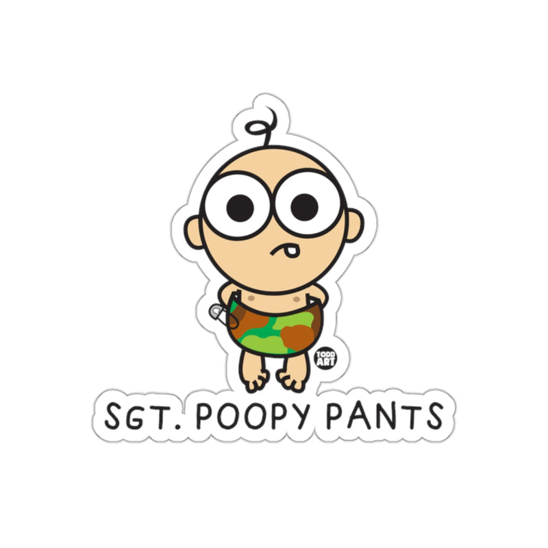 Load image into Gallery viewer, Sgt. Poopy Pants Funny Cartoon Character Sticker
