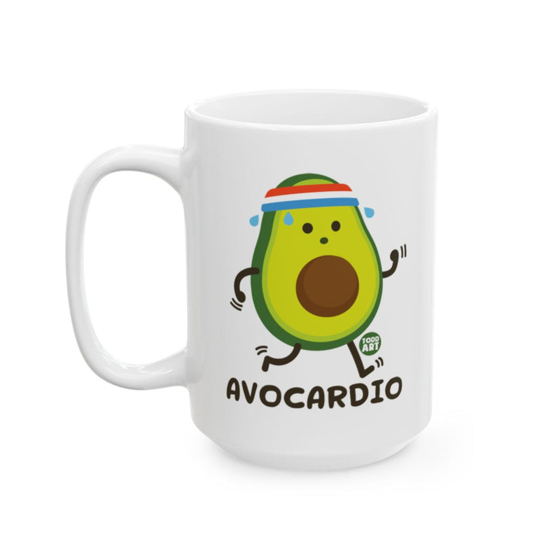 Load image into Gallery viewer, Cute Avocado Fitness Mug with Avocardio Print Coffee Cup
