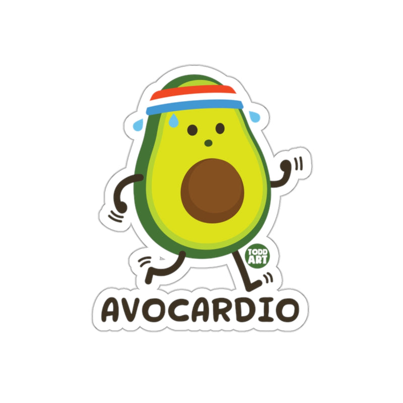 Load image into Gallery viewer, Avocardio Cute Running Avocado Sticker Design
