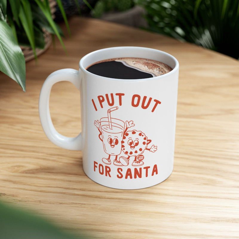 Load image into Gallery viewer, I Put Out For Santa Coffee Mug with Cute Cartoon Design
