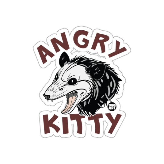 Angry Kitty Funny Opossum with Todd Art Design sticker