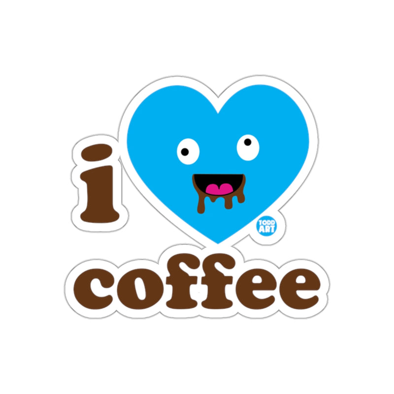 Load image into Gallery viewer, Cute I Love Coffee Blue Heart Funny Sticker
