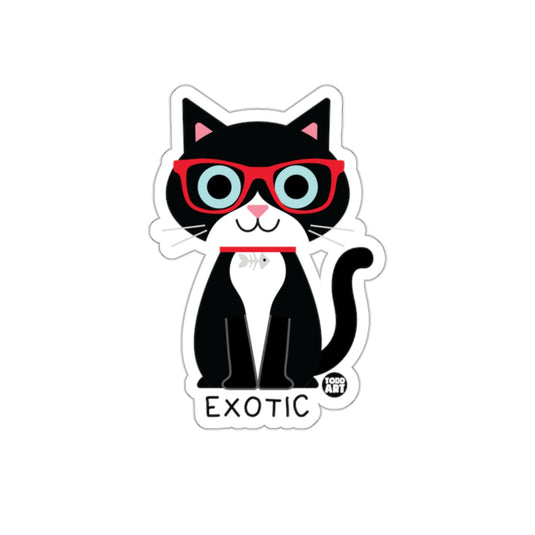 Exotic Cat Wearing Glasses Todd Art Sticker