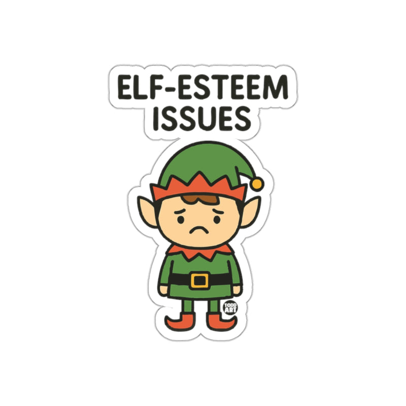 Load image into Gallery viewer, Elf-Esteem Issues Cute Sad Elf Character Sticker
