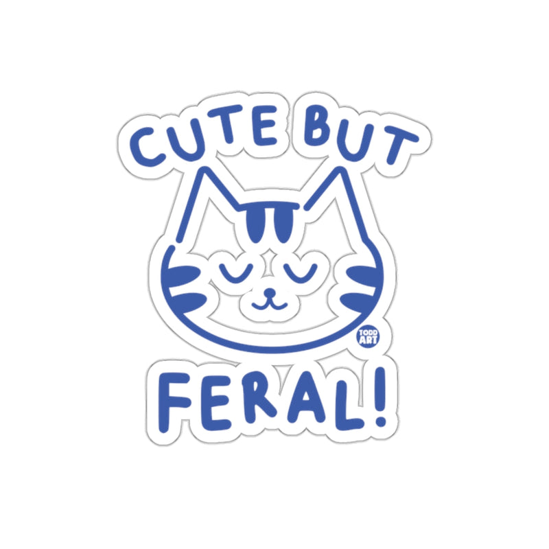 Load image into Gallery viewer, Cute But Feral Kitty Cat Illustration With Todd Art sticker
