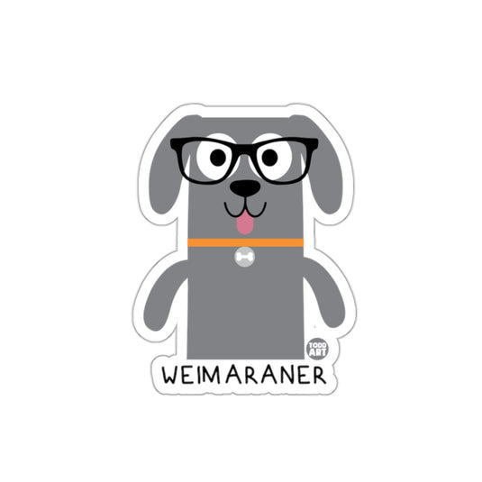 Cute Weimaraner Dog with Glasses Sticker for Pet Lovers