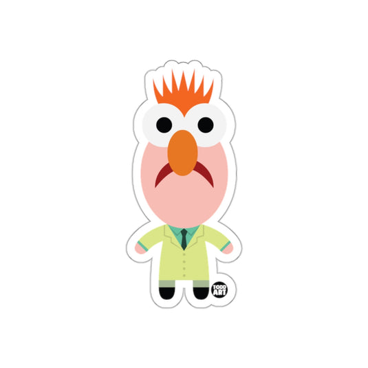 Funny Cartoon Character With Orange Hair Sticker