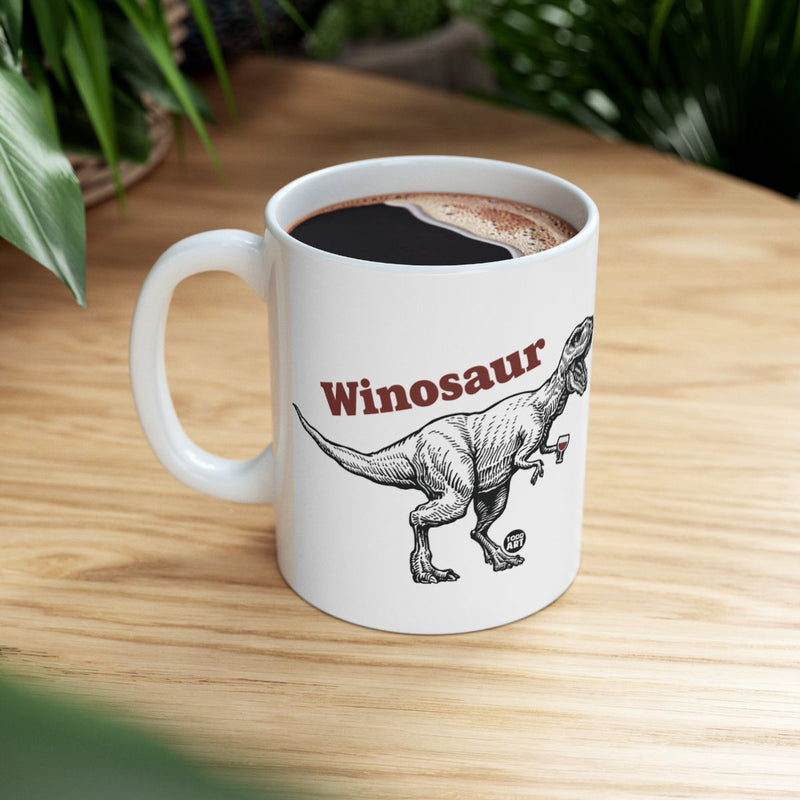 Load image into Gallery viewer, Winosaur Dinosaur With Wine Funny Coffee Mug Gift Cup
