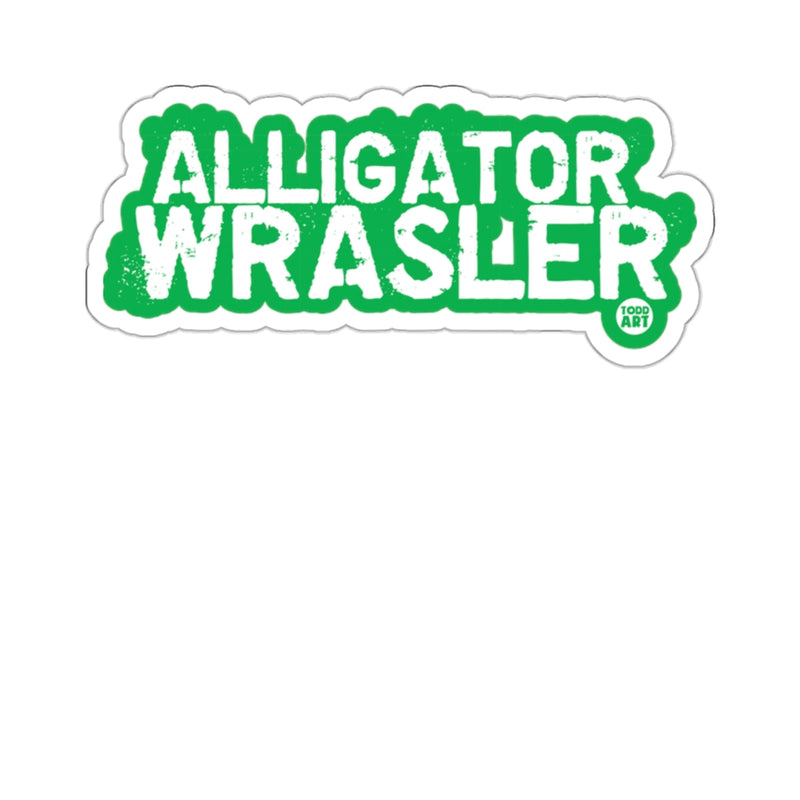 Load image into Gallery viewer, Alligator Wrasler Green Text Sticker for Your Collection
