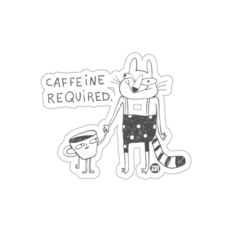 Load image into Gallery viewer, Caffeine Required Funny Animal Illustration Art sticker
