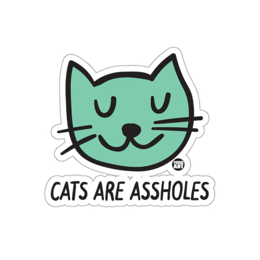 Cats Are A Holes Mint Cat Head Todd Art Funny sticker