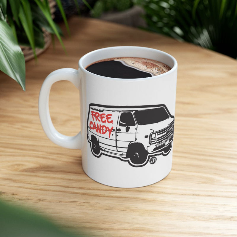 Load image into Gallery viewer, Free Candy Van Graphic White Ceramic Mug
