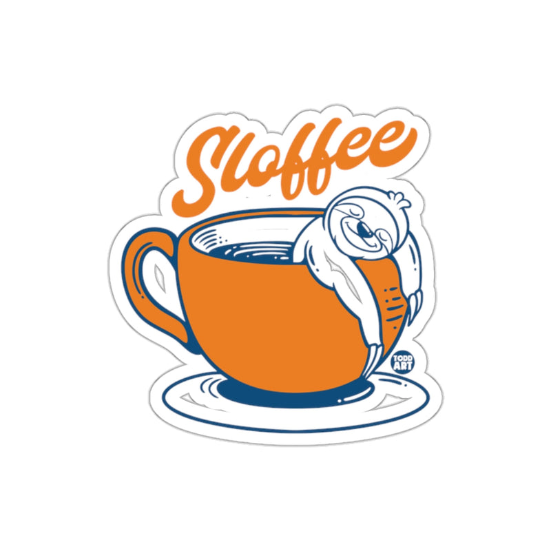 Load image into Gallery viewer, Sloffee Sloth in Coffee Cup Todd Art Design sticker

