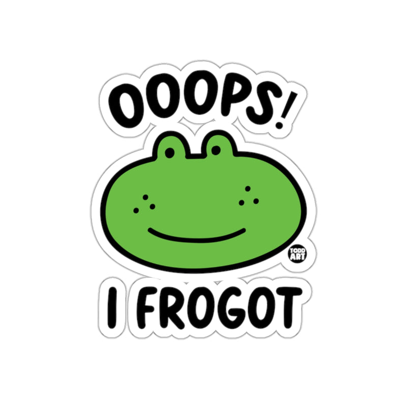 Load image into Gallery viewer, Ooops I Frogot Frog Sticker Cute Funny Animal Design
