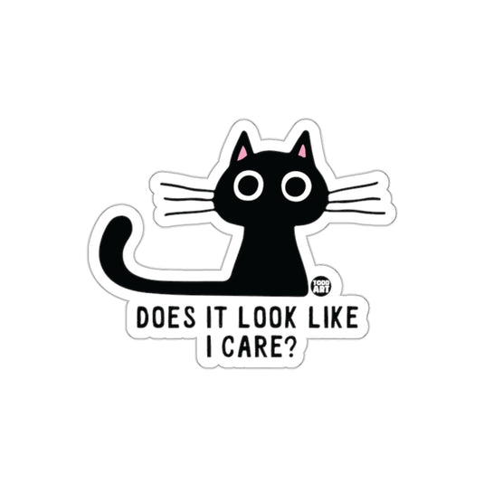 Sarcastic Cat Does It Look Like I Care Statement sticker
