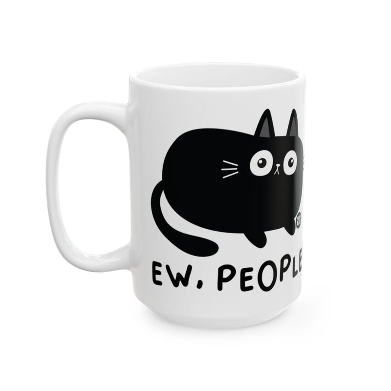 Load image into Gallery viewer, Ew People Funny Black Cat Design Coffee Mug
