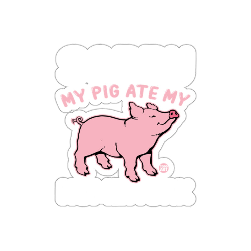 Load image into Gallery viewer, Sorry My Pig Ate My Homework Funny Student Excuse sticker
